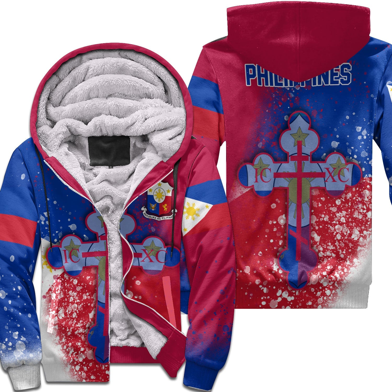 Philippines Sherpa Hoodie Flag & Coat Of Arms Orthodox Style