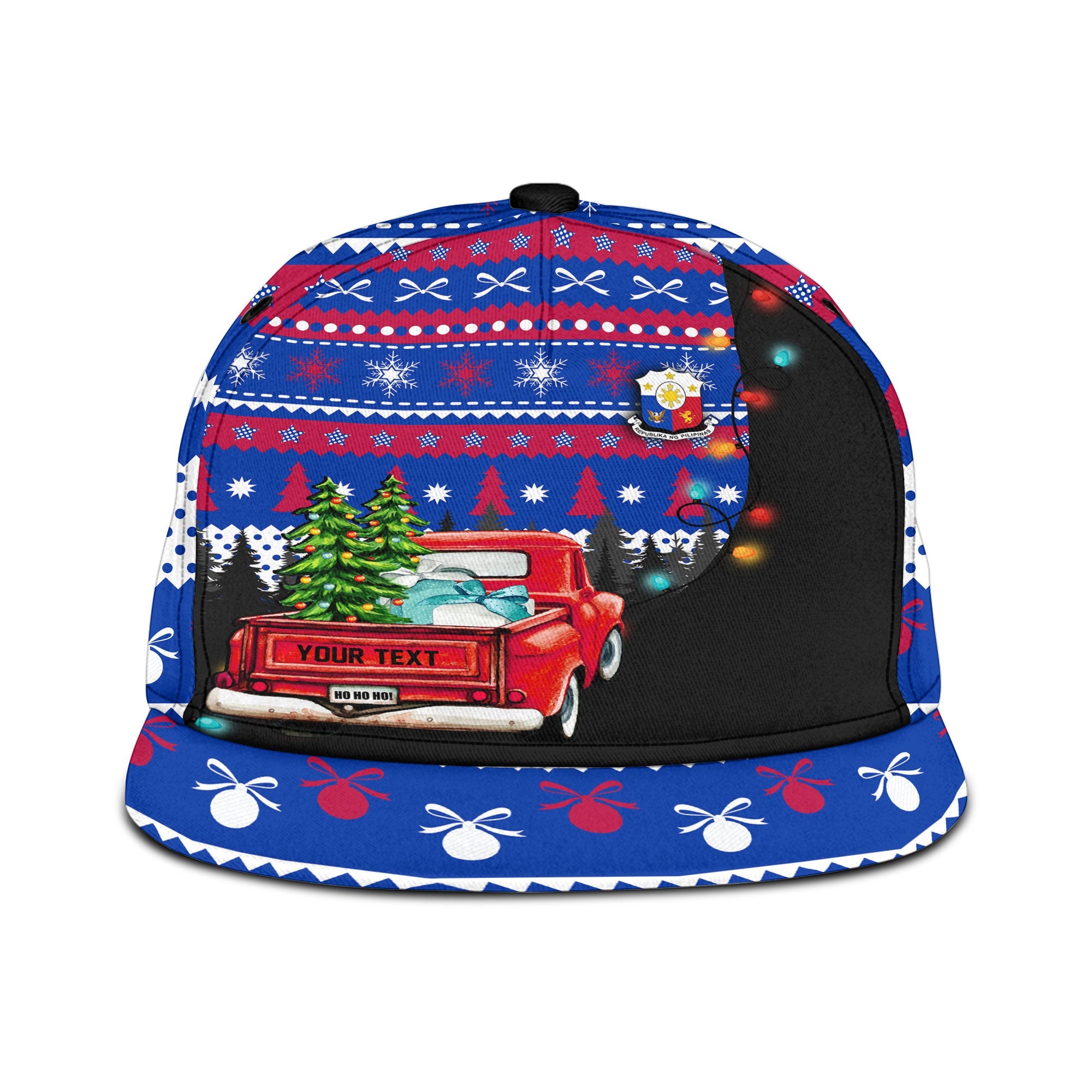 Philippines Snapback Hat Coat Of Arms Christmas Style