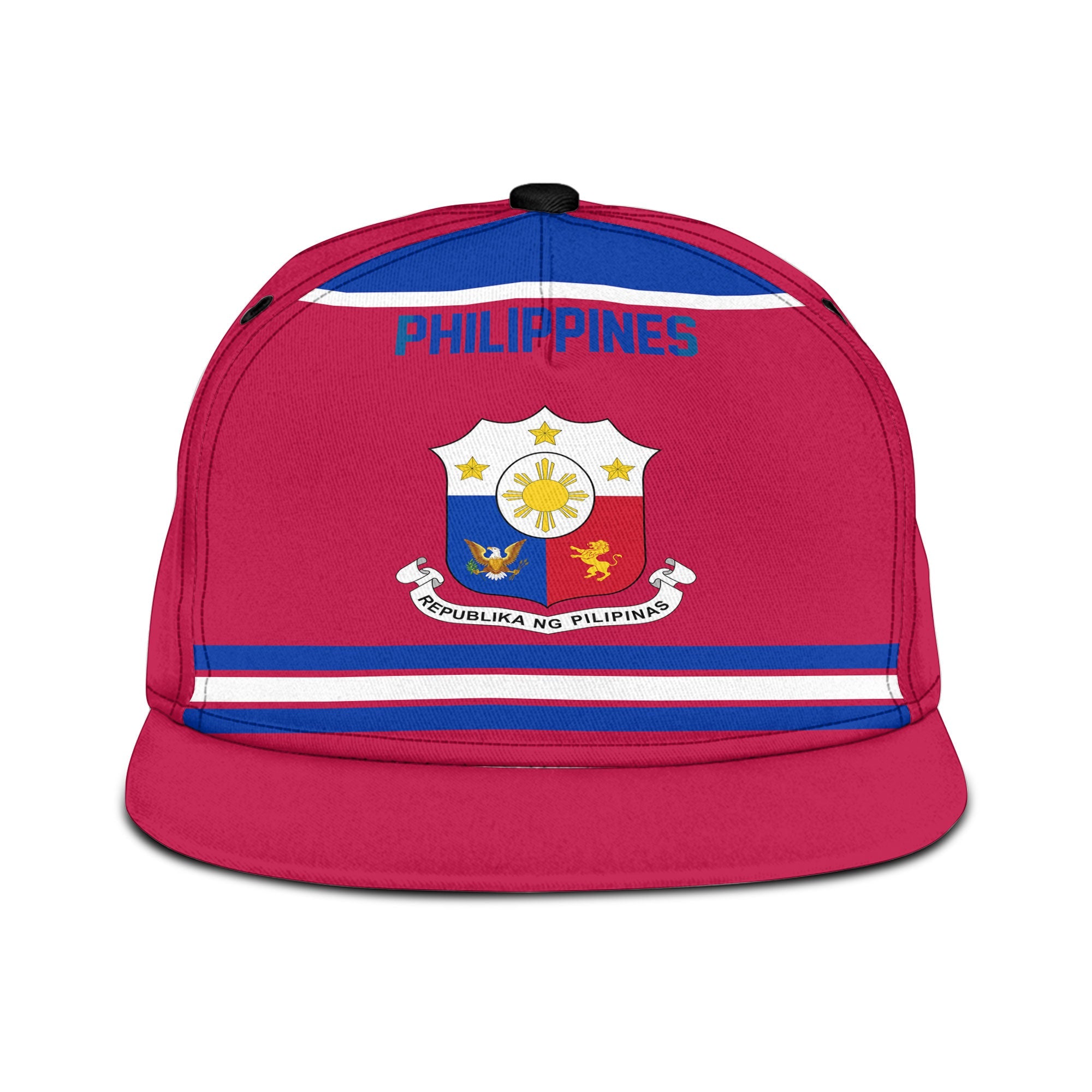 Philippines Snapback Hat Flag & Coat Of Arms Hockey Style