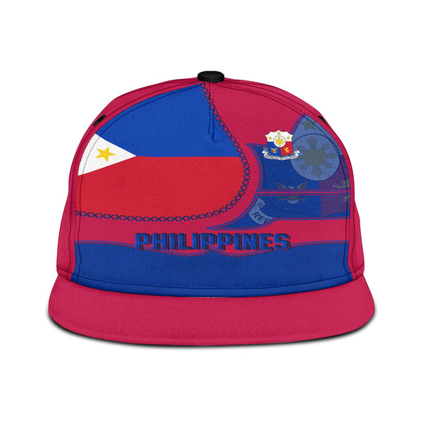 Philippines Snapback Hat Flag & Coat Of Arms Leather Style