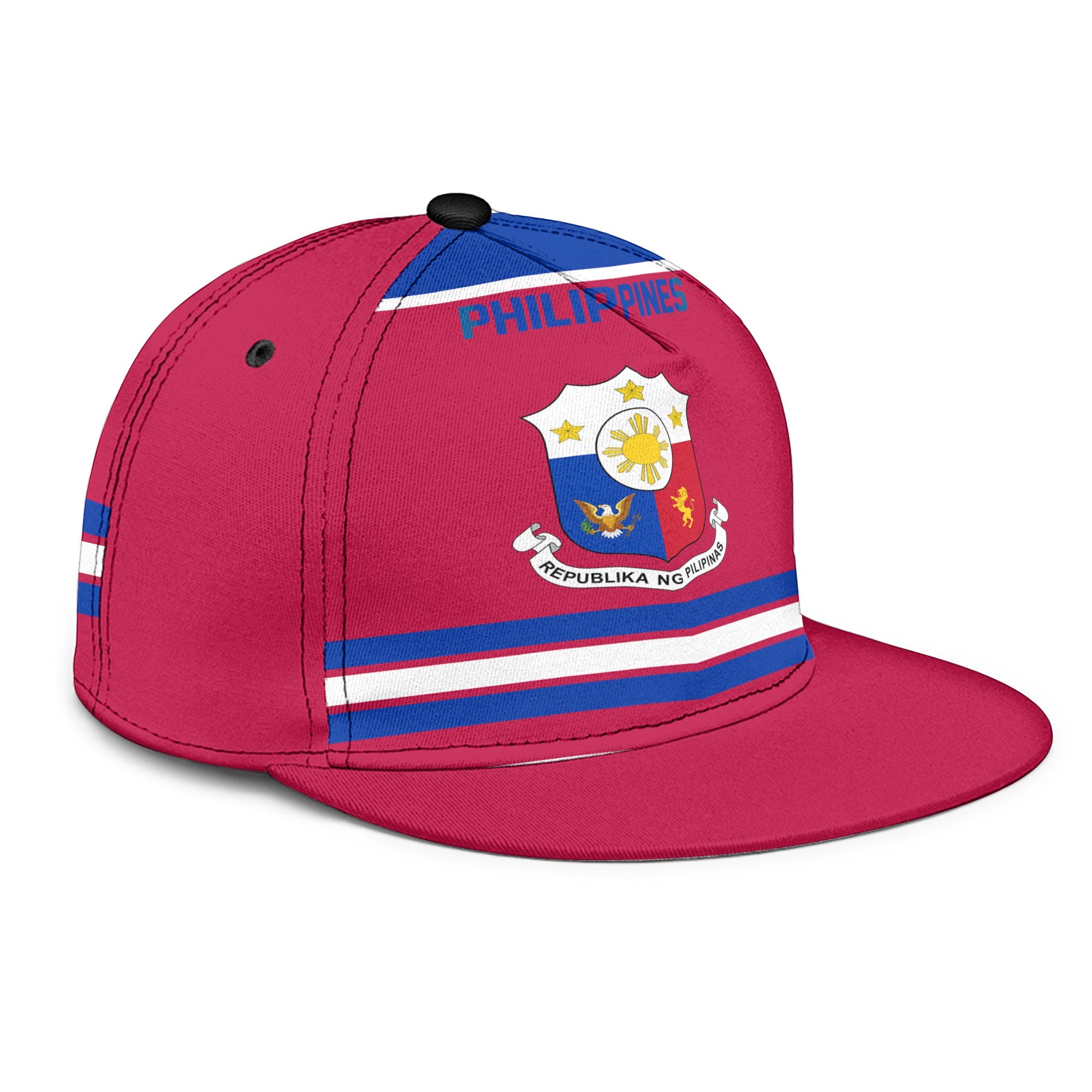 Philippines Snapback Hat Flag & Coat Of Arms Hockey Style