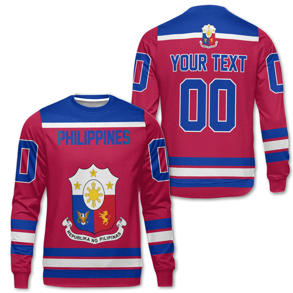 Philippines Sweatshirt Flag & Coat Of Arms Hockey Style