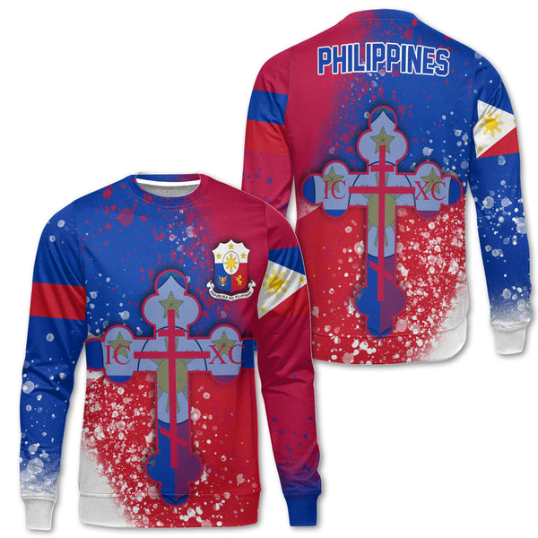 Philippines Sweatshirt Flag & Coat Of Arms Orthodox Style