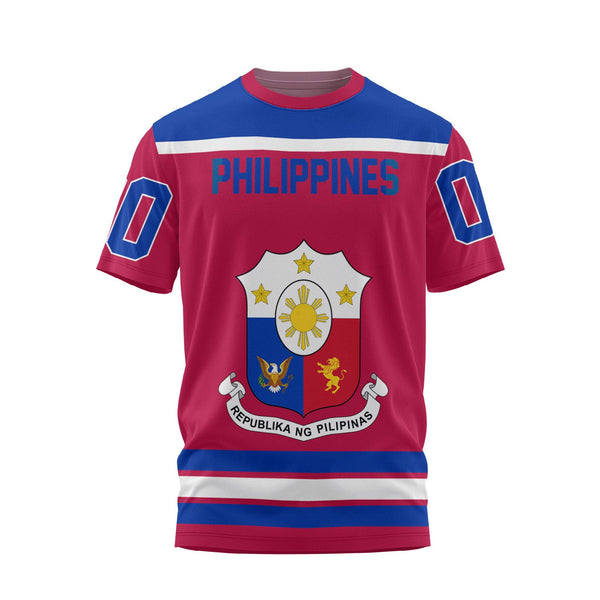 Philippines T Shirt Flag & Coat Of Arms Hockey Style