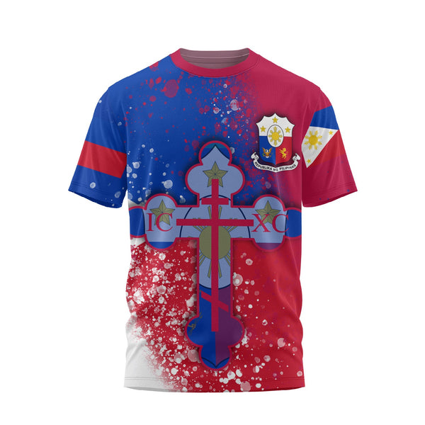 Philippines T Shirt Flag & Coat Of Arms Orthodox Style