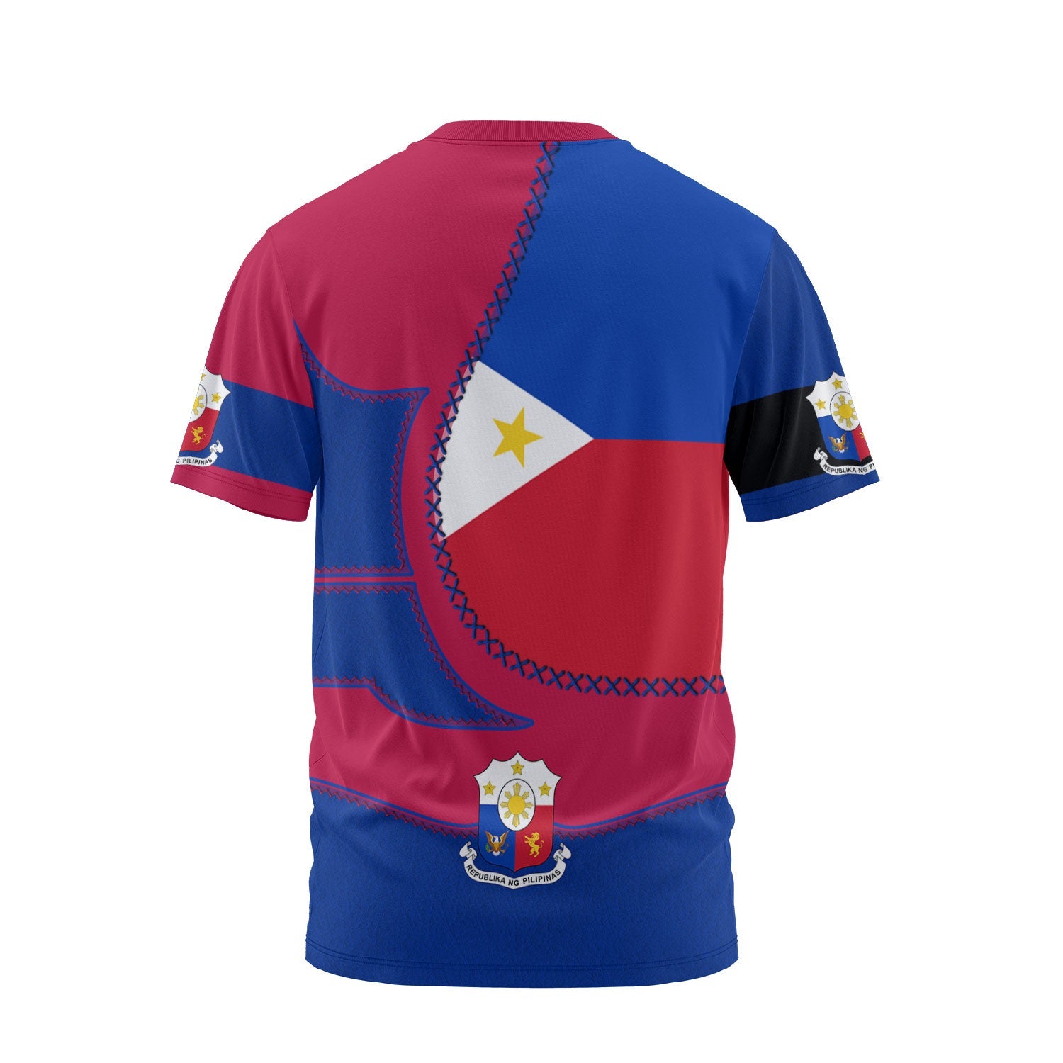 Philippines T Shirt Flag & Coat Of Arms Leather Style