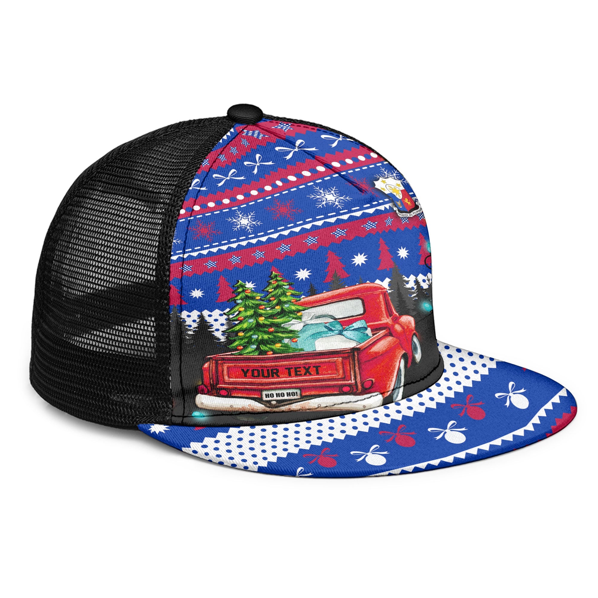 Philippines Trucker Hat Coat Of Arms Christmas Style