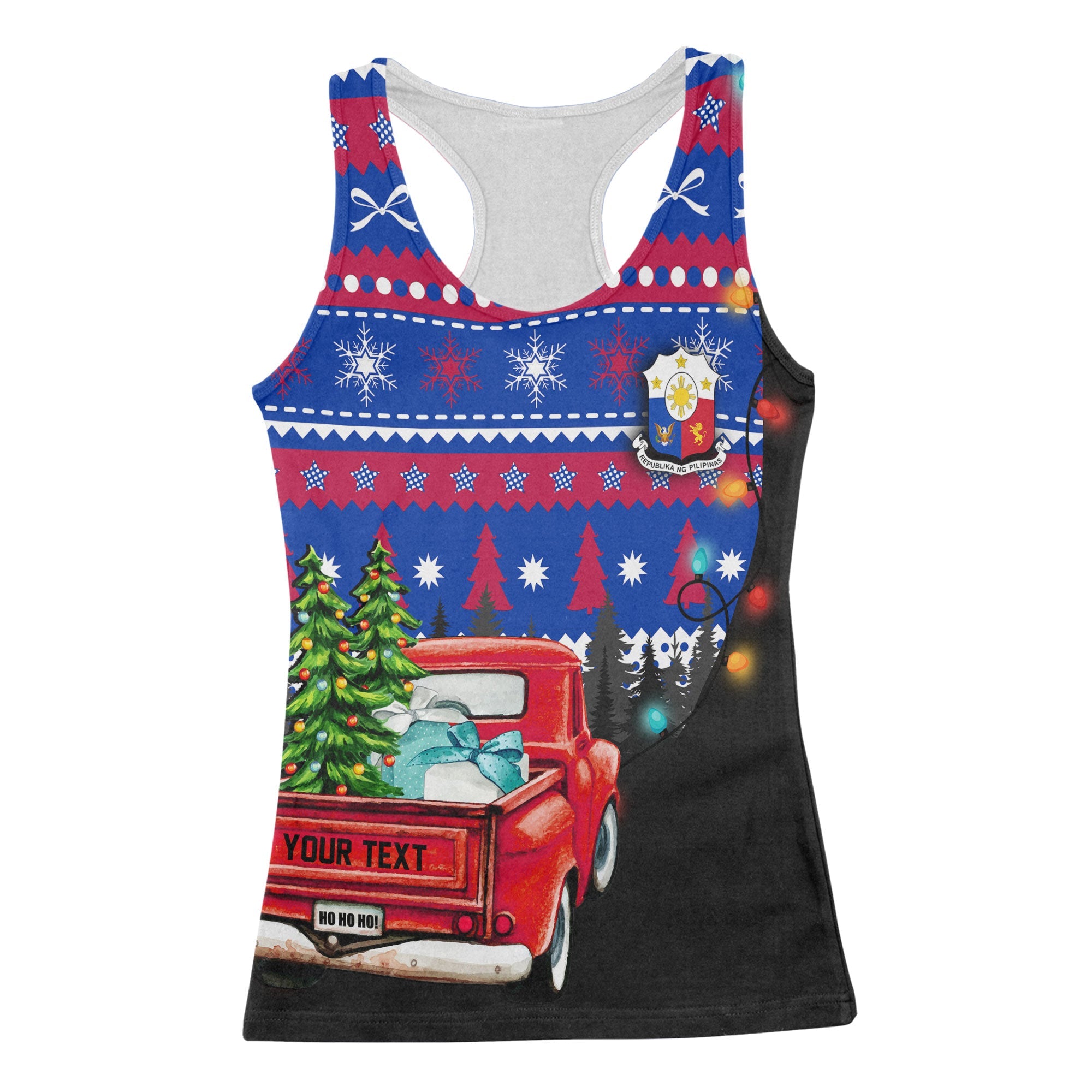 Philippines Women Tank Top Coat Of Arms Christmas Style