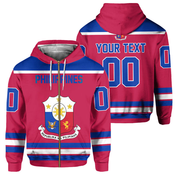 Philippines Zip Hoodie Flag & Coat Of Arms Hockey Style