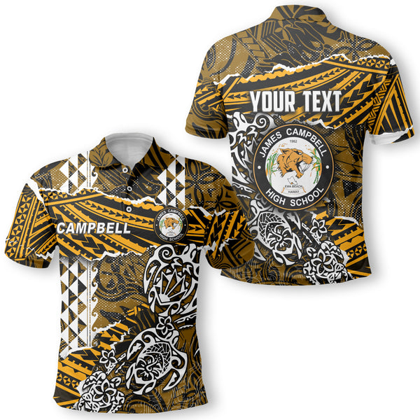 Hawaii James Campbell High School Custom Polo Polynesian Turtle Style