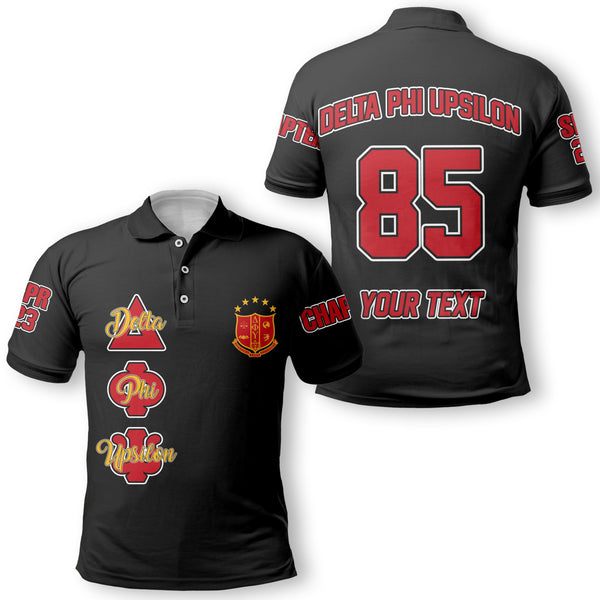 Fraternity Polo - Personalized Delta Phi Upsilon Polo Original Dark Style