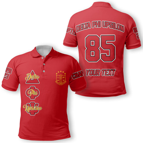 Fraternity Polo - Personalized Delta Phi Upsilon Polo Original Red Style