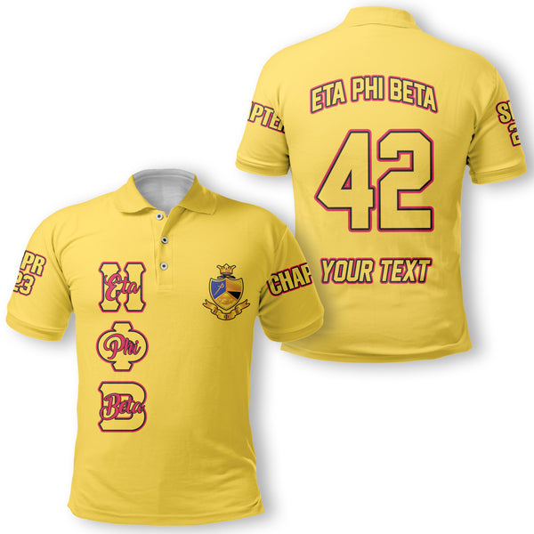 Sorority Polo - Personalized Eta Phi Beta Polo Original Yellow Style