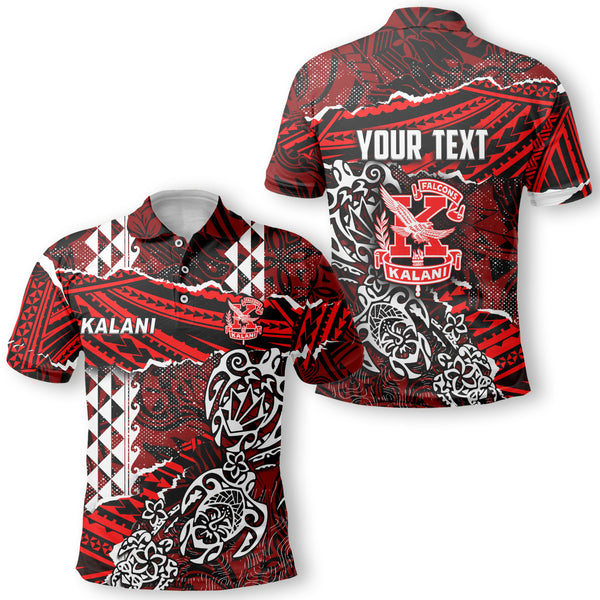 Hawaii Kalani High School Custom Polo Polynesian Turtle Style