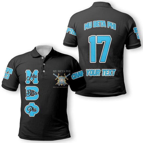 Fraternity Polo - Personalized Mu Beta Phi Polo Original Dark Style