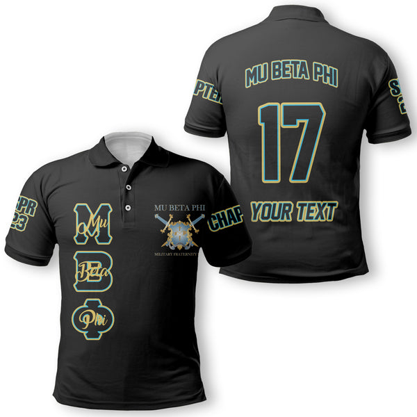 Fraternity Polo - Personalized Mu Beta Phi Polo Original Black Style