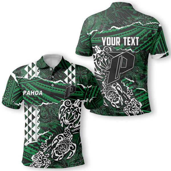 Hawaii Pahoa High & Intermediate School Custom Polo Polynesian Turtle Style