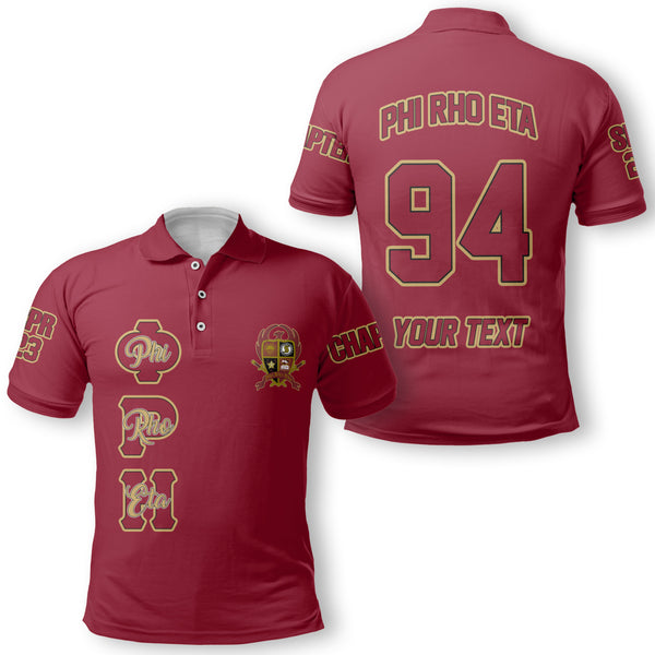 Fraternity Polo - Personalized Phi Rho Eta Polo Original Maroon Style