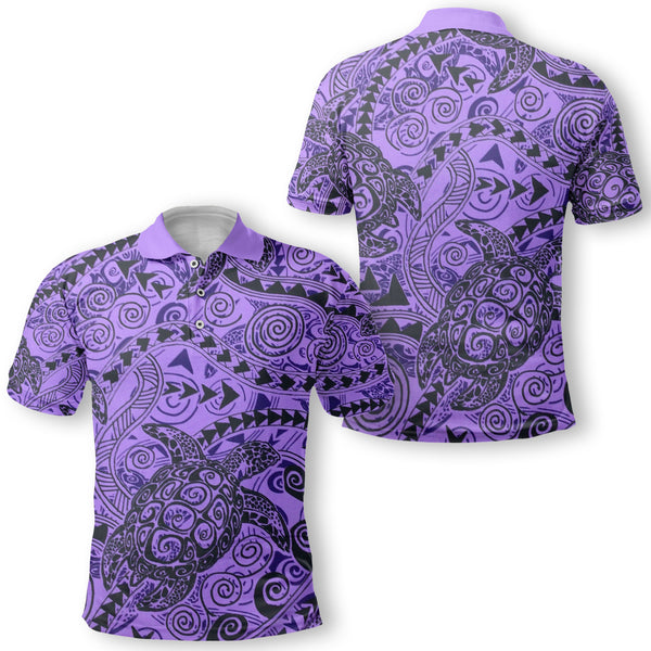 Hawaii Polynesian Turtle Polo Purple Style