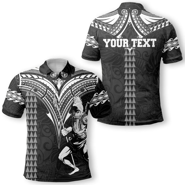 Custom Hawaii Ikaika Warrior Polo Polynesian Tattoo Style