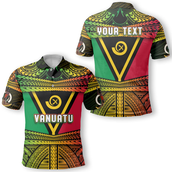 Custom Vanuatu Flag & Coat Of Arms Polo Reggae Style