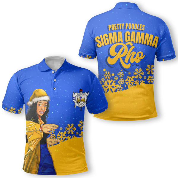 Sorority Polo - Sigma Gamma Rho Christmas Girl Polo Pretty Poodles Style