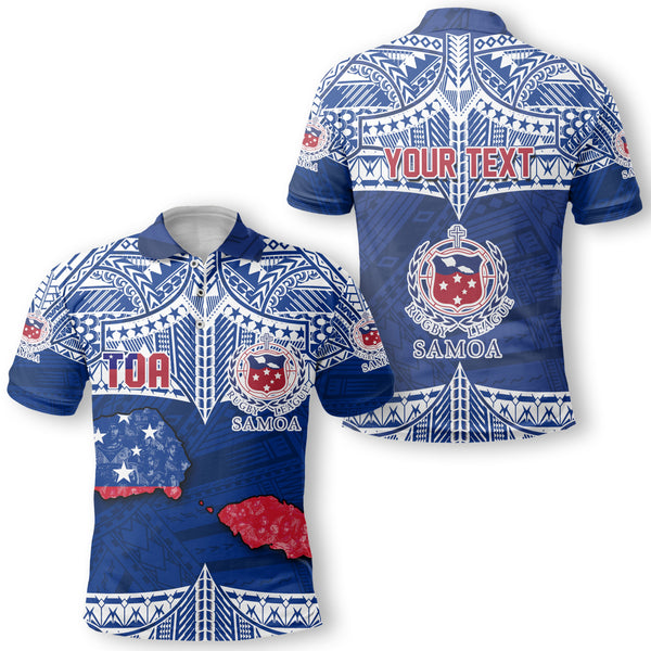 Custom Samoa TOA Rugby Polo Map Style