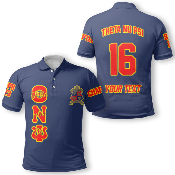 Fraternity Polo - Personalized Theta Nu Psi Polo Original Blue Style