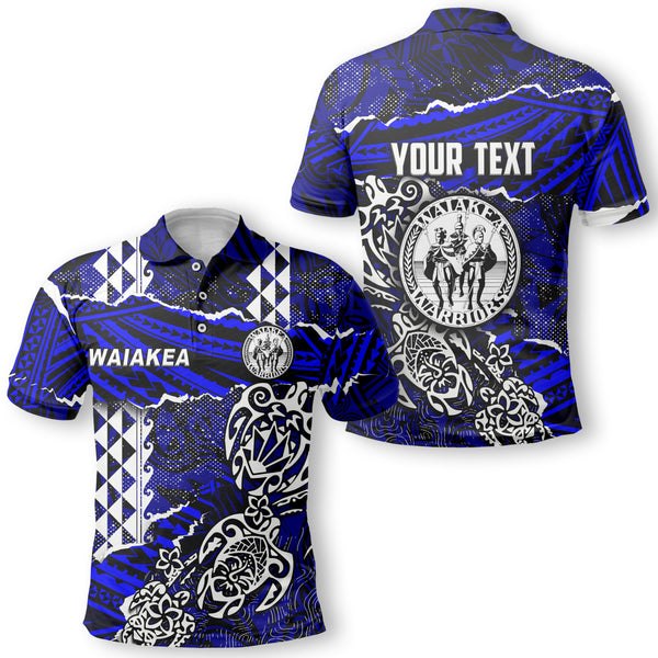 Hawaii Waiakea High School Custom Polo Polynesian Turtle Style