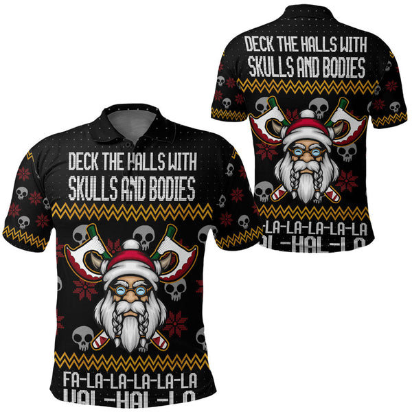 Viking Polo Shirt Santa In Valhalla