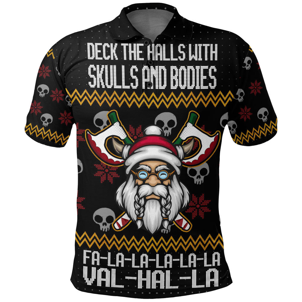 Viking Polo Shirt Santa In Valhalla