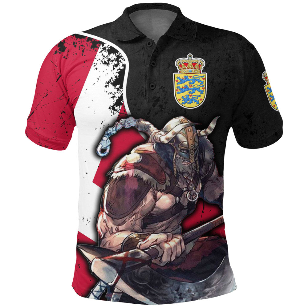 Viking Polo Shirt Denmark Warriors Brush Style