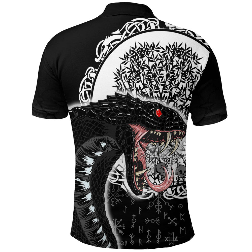 Viking Polo Shirt Jormungandr and Yggdrasil