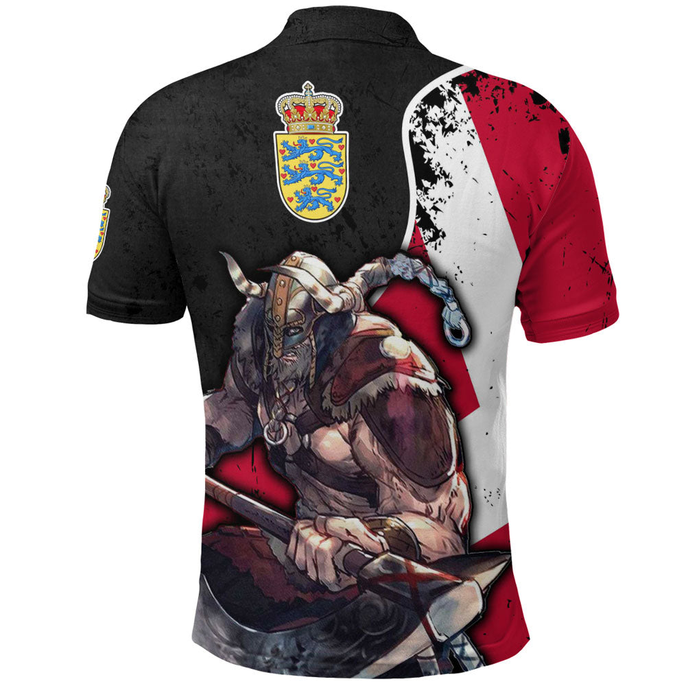 Viking Polo Shirt Denmark Warriors Brush Style