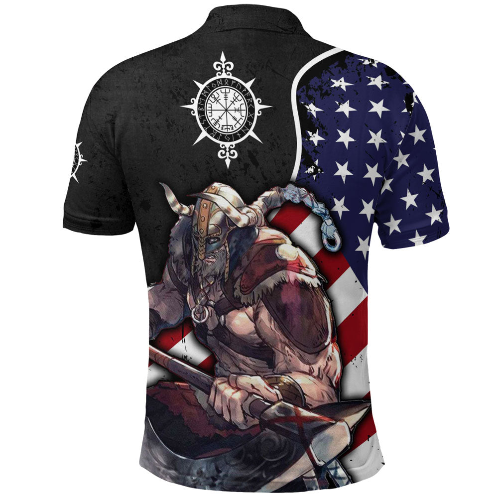 Viking Polo Shirt United States Warriors Brush Style