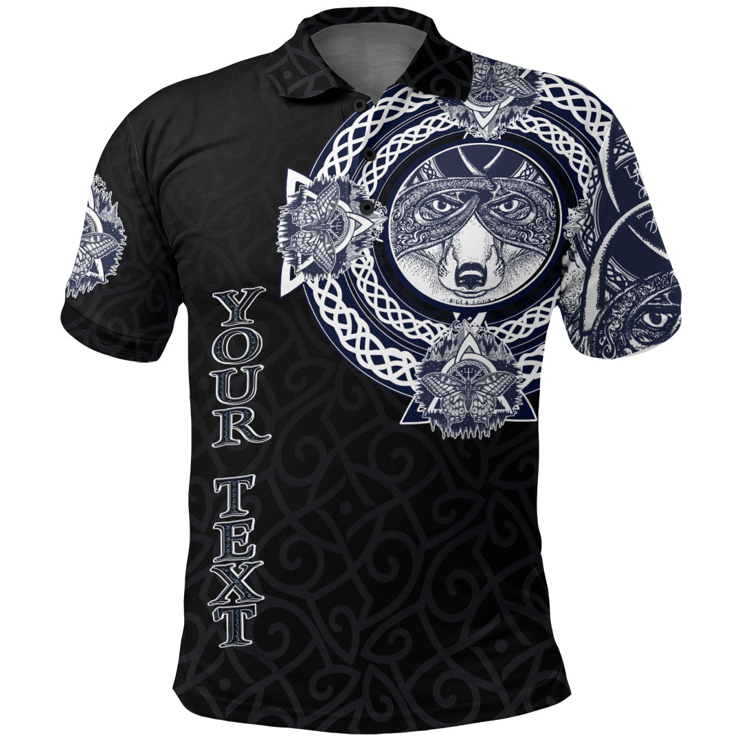 Custom Viking Polo Shirt Fox and Butterfly Style Celtic