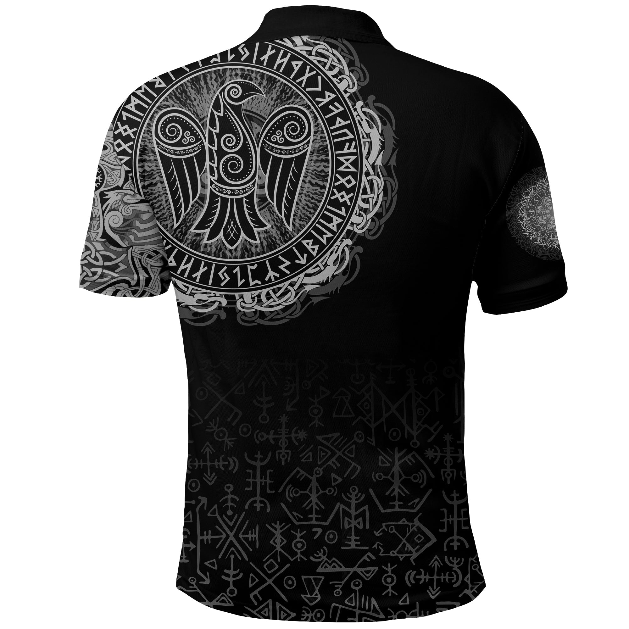 Viking Polo Shirt Celtic Raven Tattoo