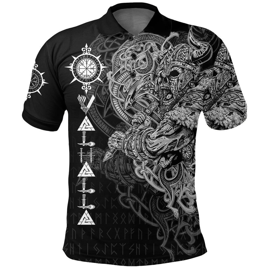 Viking Polo Shirt Viking Warrior Valhalla Style Vegvisir