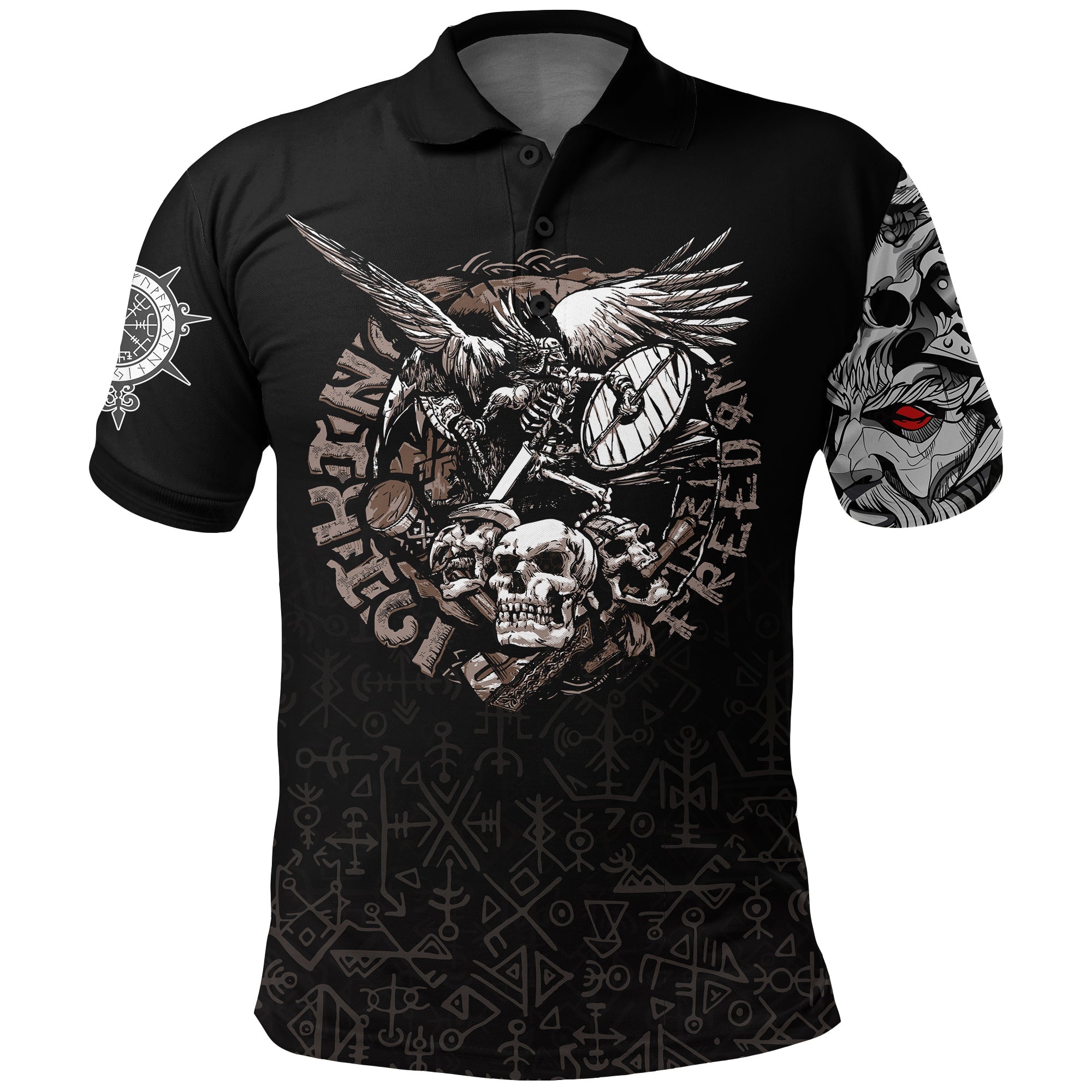 Custom Viking Polo Shirt Warrior Odin Tattoo