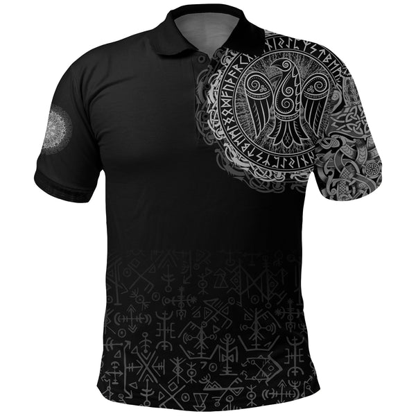 Viking Polo Shirt Celtic Raven Tattoo