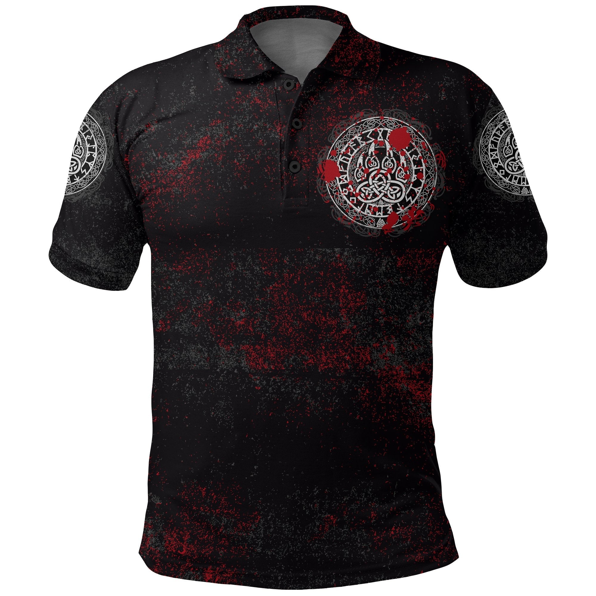 Viking Polo Shirt Viking Bear Claws Blood Tattoo