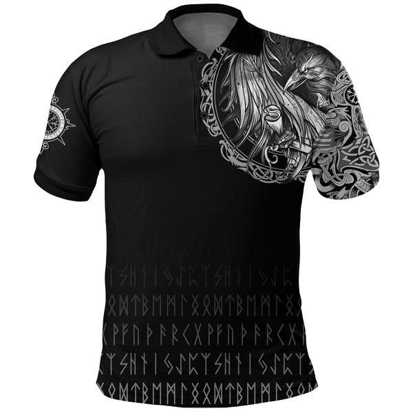 Viking Polo Shirt Norse Raven Tattoo