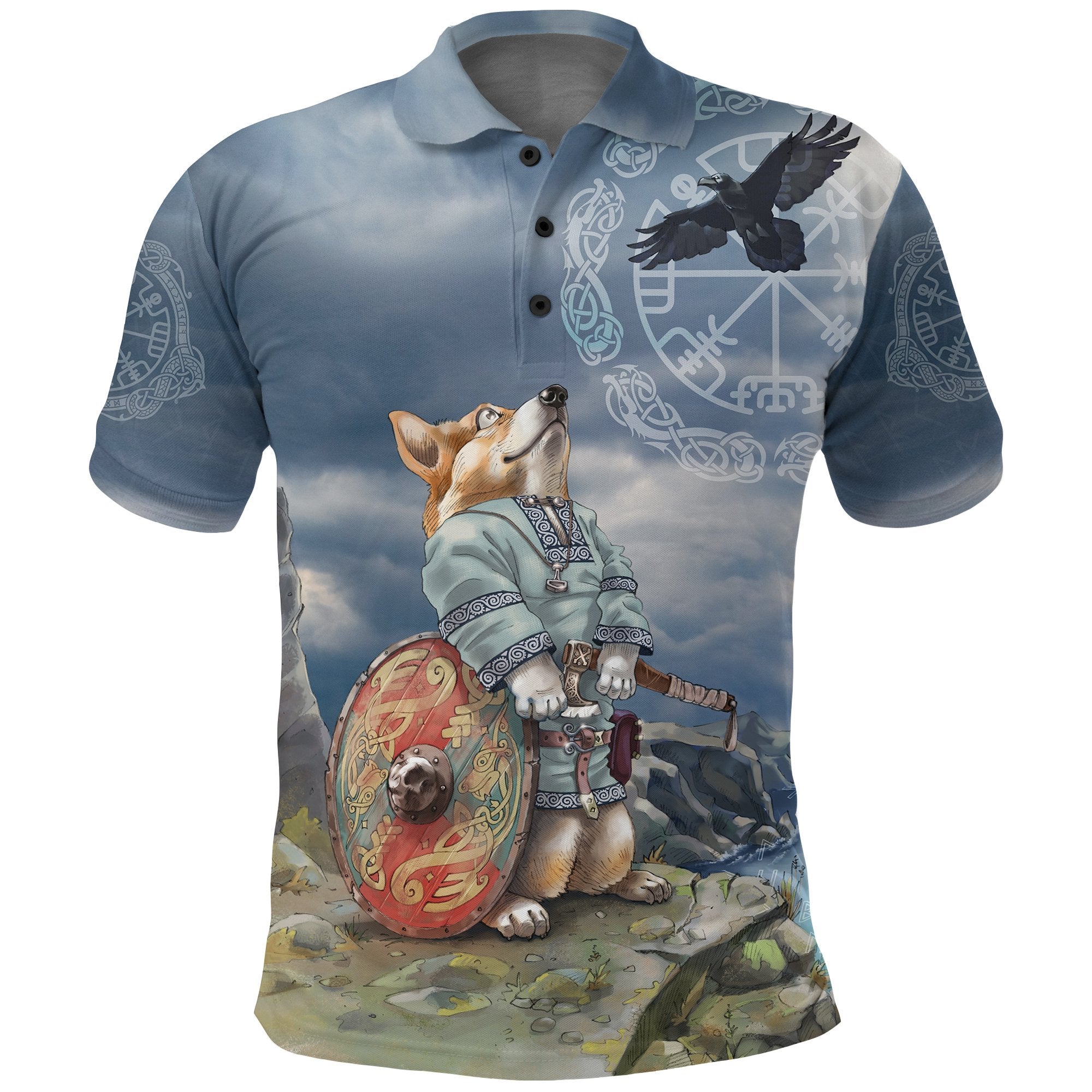 Viking Polo Shirt Corgi