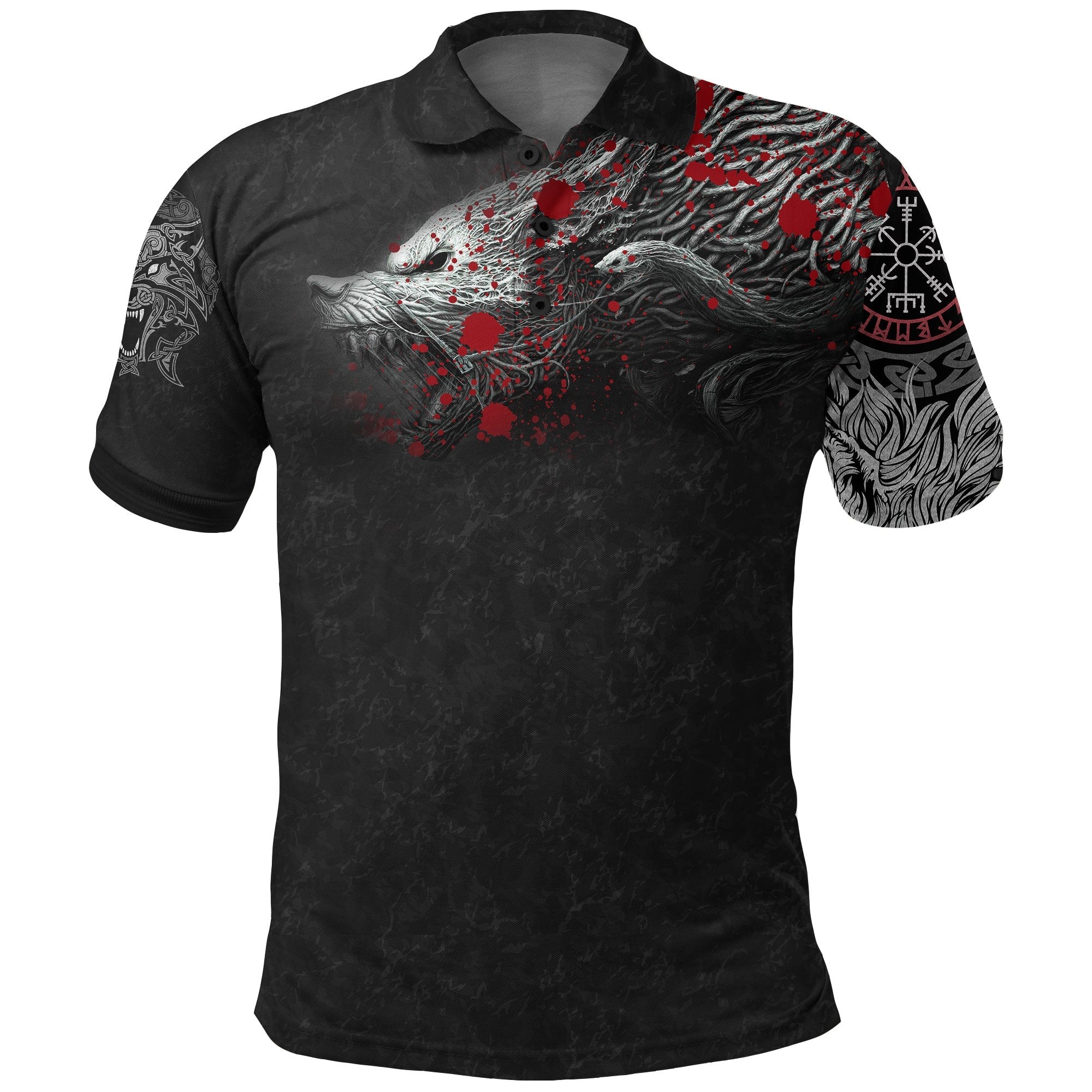 Viking Polo Shirt Vikings Blood Fenrir Blood