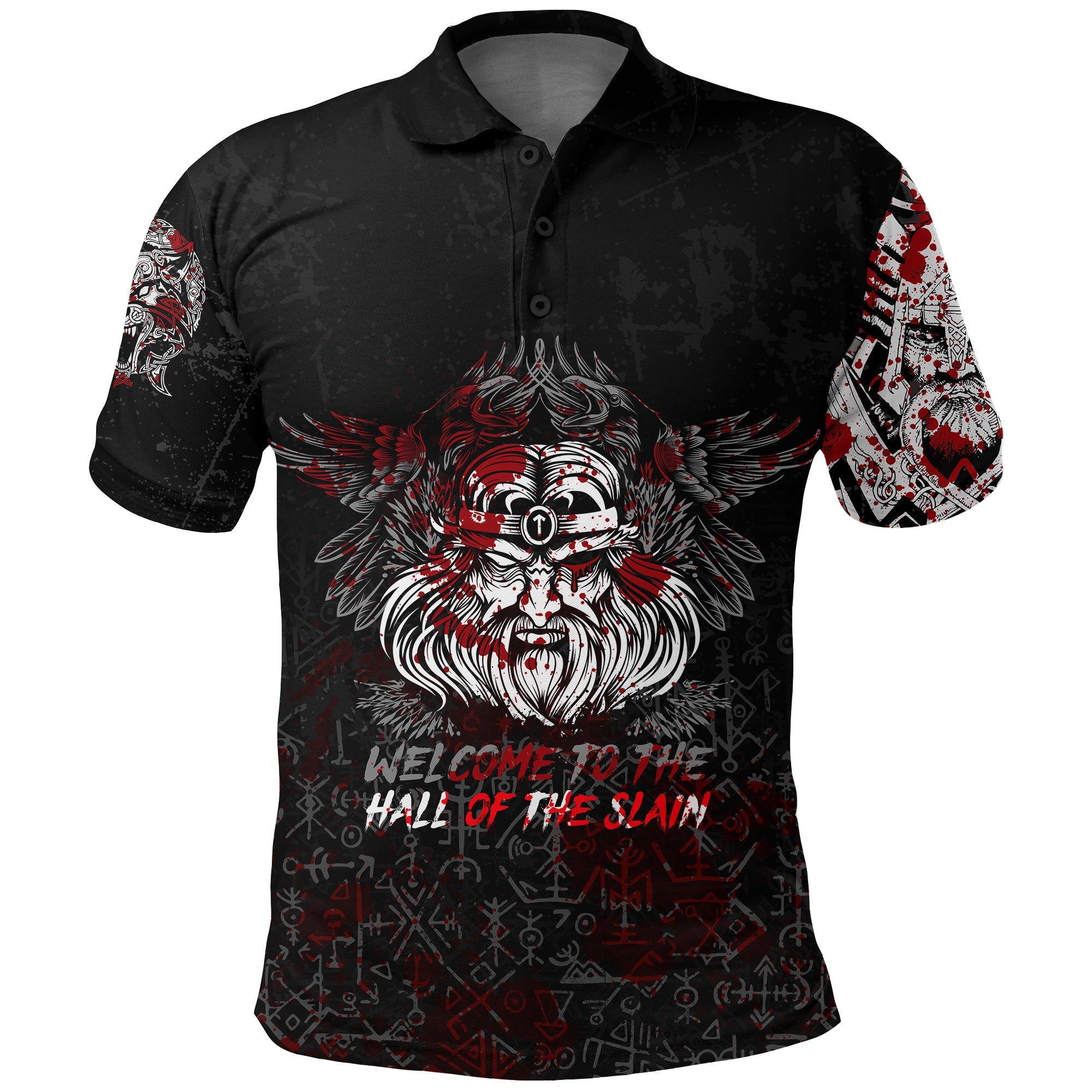 Custom Viking Polo Shirt Odin Blood