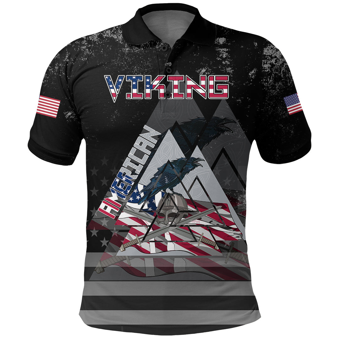 Viking Polo Shirt American Viking “See You In Valhalla”