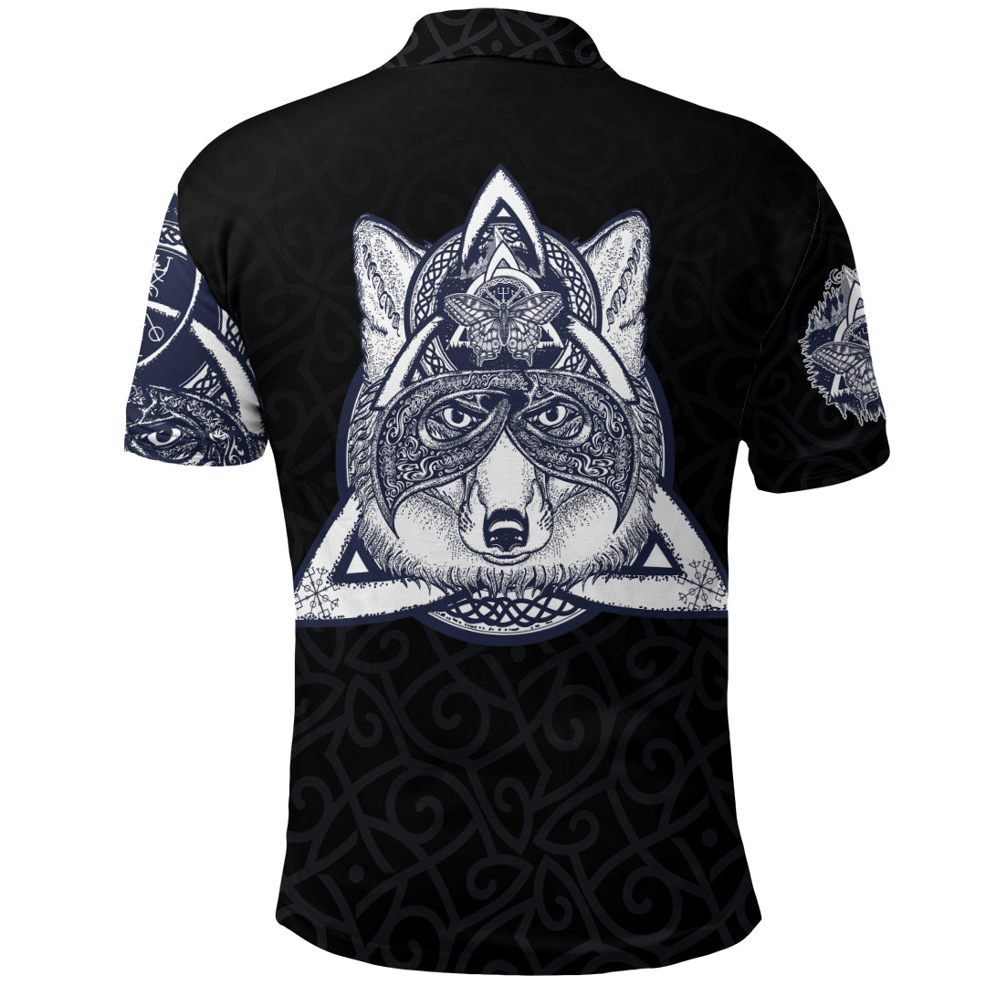 Custom Viking Polo Shirt Fox and Butterfly Style Celtic