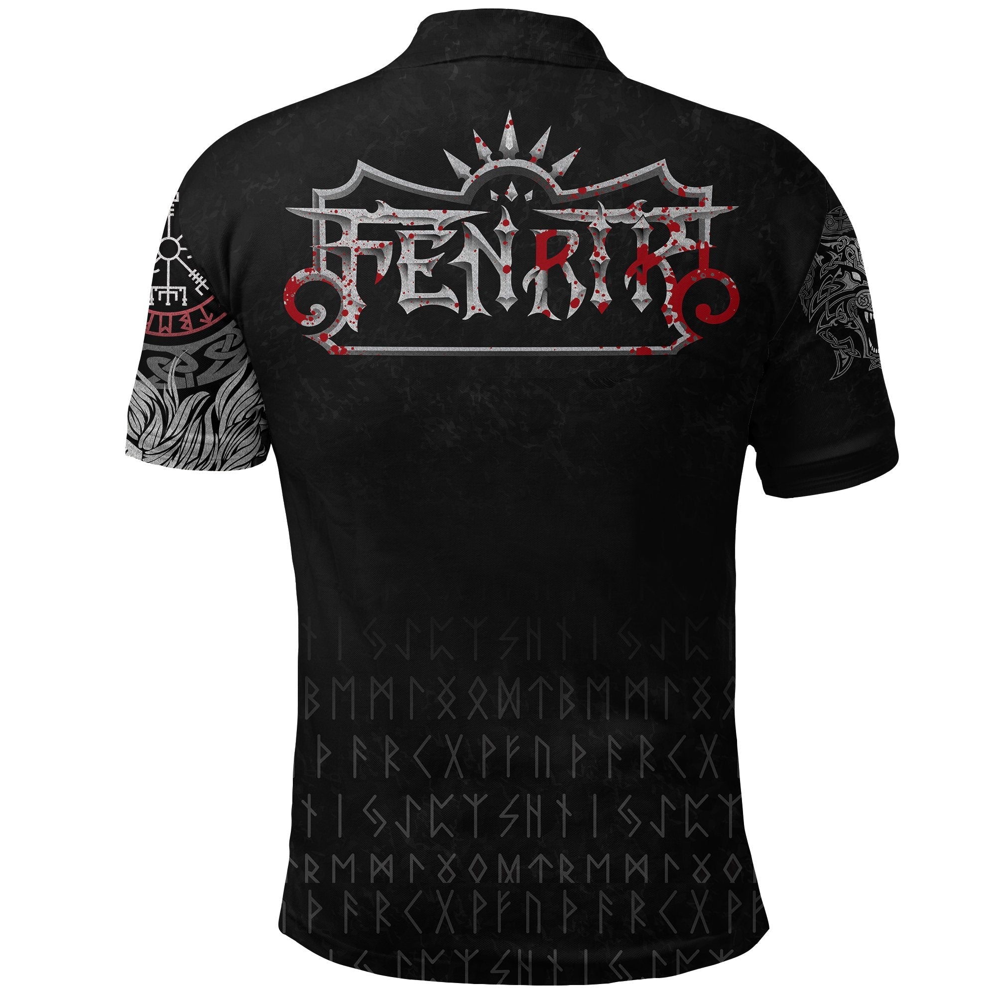 Viking Polo Shirt Vikings Blood Fenrir Blood