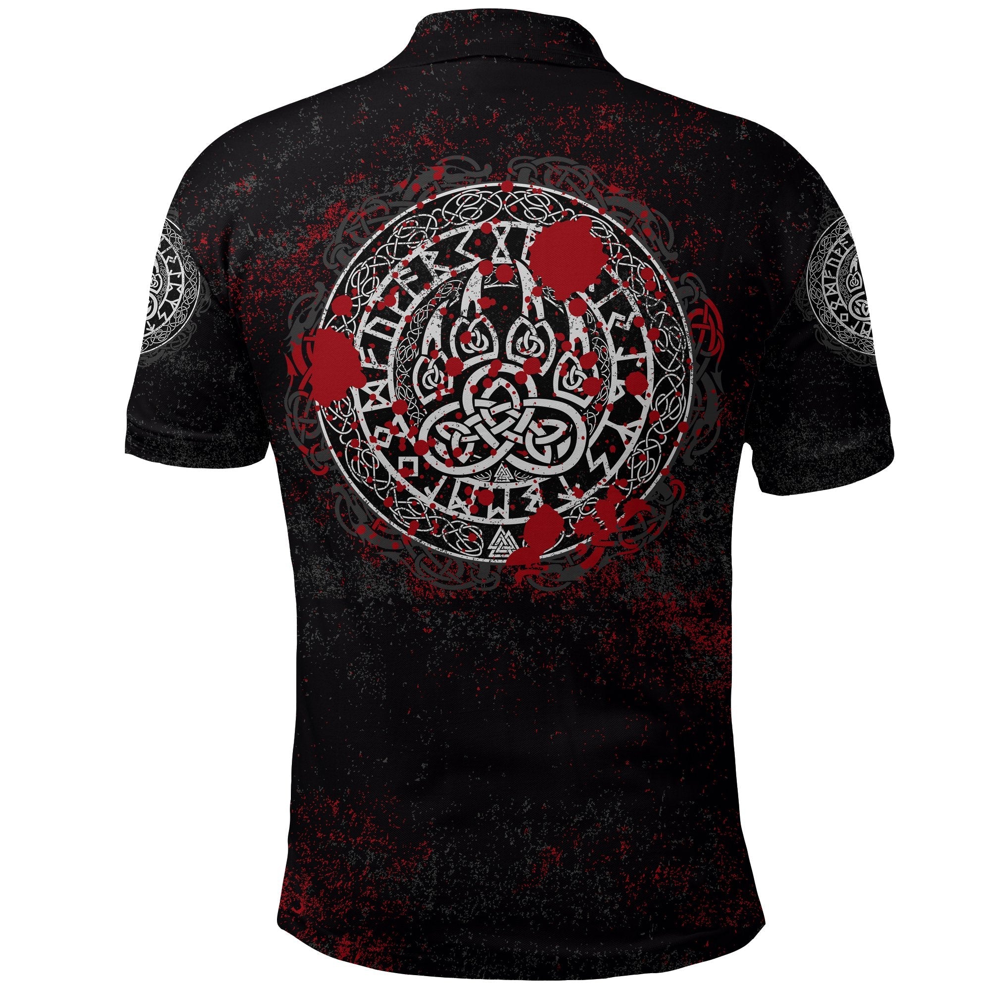 Viking Polo Shirt Viking Bear Claws Blood Tattoo