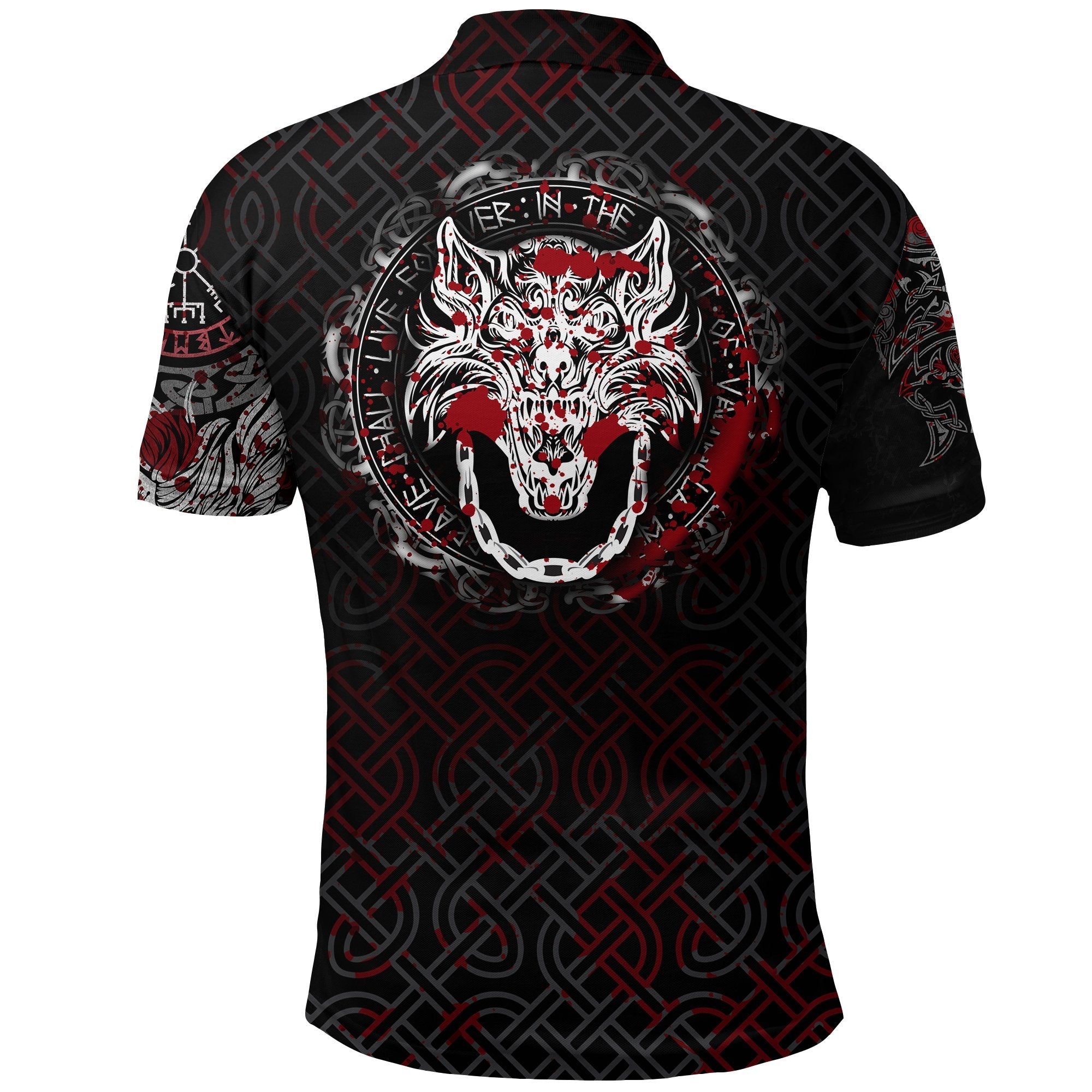 Viking Polo Shirt Fenrir Viking Blood 3D